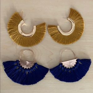2 pairs of Tassel Statement Earrings